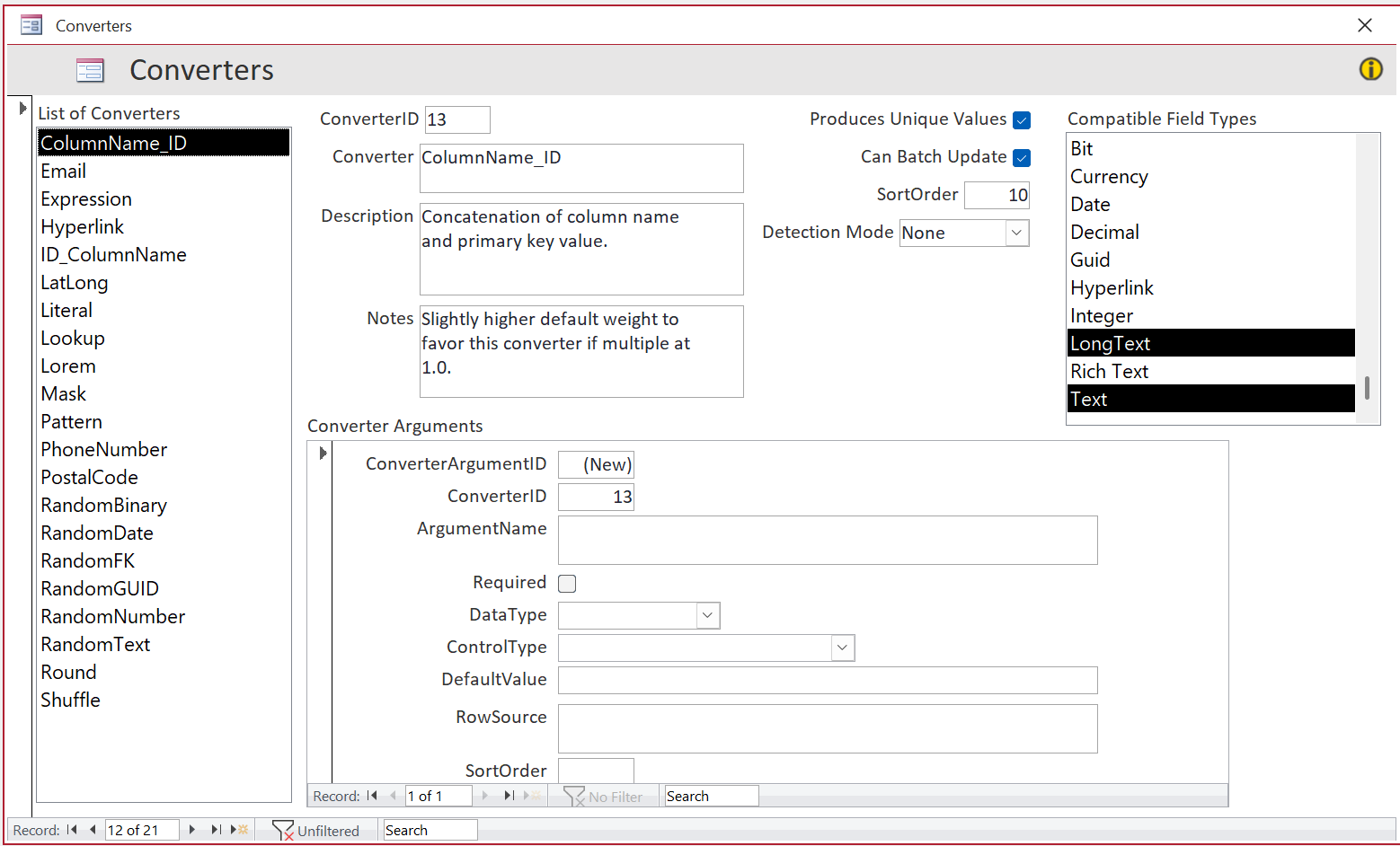 The ColumnName_ID converter.